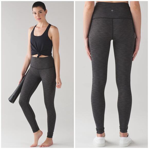 Lululemon Heather Gray Wunder Under Leggings Sz 2 - Picture 1 of 5